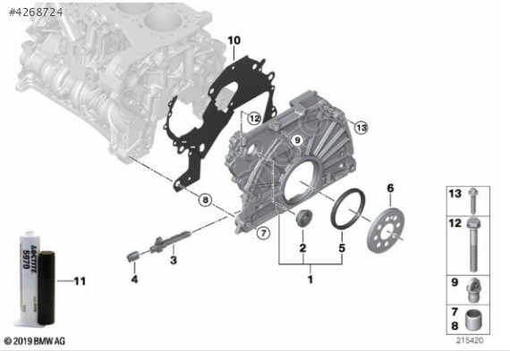 BMW E87 E90 N47 177LİK ÇIKMA ZİNCİR KAPAĞI 11147807755 7807755