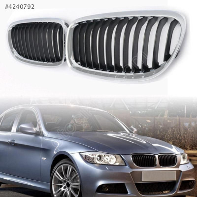 Bmw E90 LCİ Ön Panjur Seti Krom Siyah 2008-2011 51137201967-68