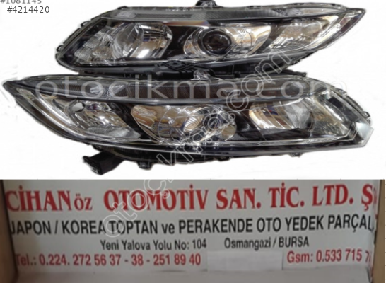 2012 Honda Civic FB7 için Sağ-Sol Xenon Far Seti