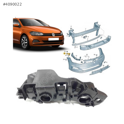 2G0807184 VW POLO 2018 SAĞ ÖN TAMPON BRAKETİ