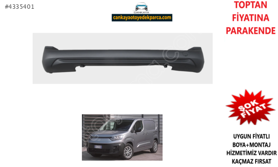 PARTNER/BERLINGO/RIFTER 2019-DOBLO 2023- ARKA TAMPON ORTA SIFIR