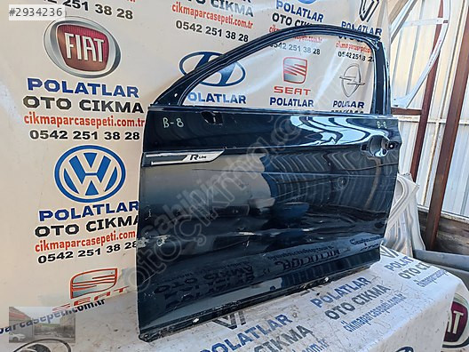 Volkswagen Passat B 8 ön sol kapı Orjinal göçük hasarlı siyah