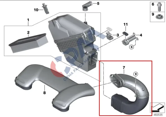 BMW X5 F15 X5 25d 25dX Hava Filtre Borusu Borusan Orjinal Sıfır13