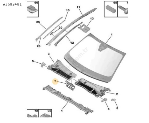 Peugeot 408 Ön Cam Izgara Bakaliti Orjinal 9833011180