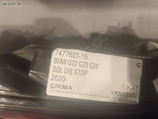 BMW G22 G23 G26 SOL DIŞ STOP 2020- 7477603-15 Ç