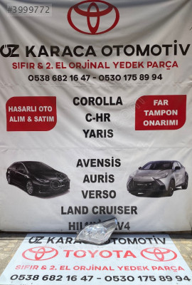 2009-2013 TOYOTA VERSO ÇIKMA ORJİNAL SOL ÖN FAR