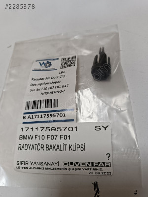 BMW F10 F07 F01 RADYATÖR BAKALİT KLİPSİ 17117595701 SY