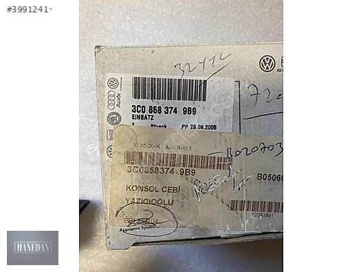 VW PASSAT B6 ARKA KONSOL KÜLLÜK 3C0 858 374 9B9