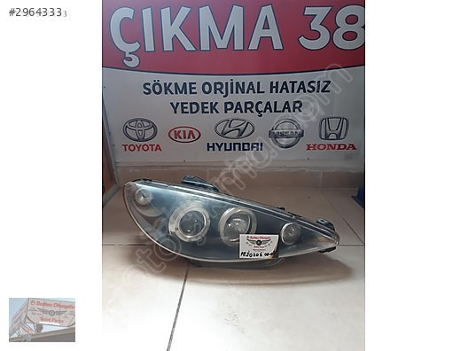 Pejo 206 Sağ Ön Far Orjinal Çıkma Mercekli 2000 2008 Arası