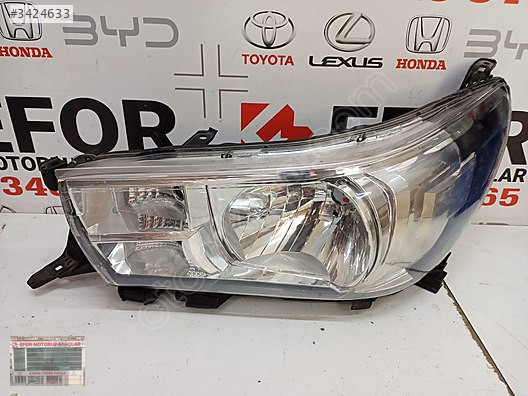 TOYOTA HİLUX DÜZ SOL FAR ÇIKMA ORİJİNAL PARÇA 2016-201-2020