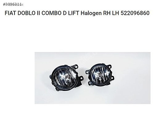 SOL SİS FARI (TEKLİ) FİAT DOBLO ORJİNAL ÇIKMA 522096860