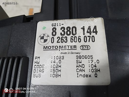 BMW 3 SERİSİ E46 KİLOMETRE SAATİ KADRAN 8380144, 026360607