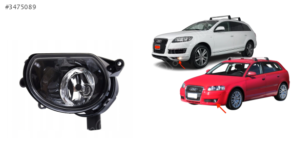 8P0941699A AUDI A3-Q7  2005-2012 SİS FARI L