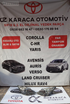 2013-2016 TOYOTA AURİS ÇIKMA ORİJİNAL SAĞ-SOL FAR