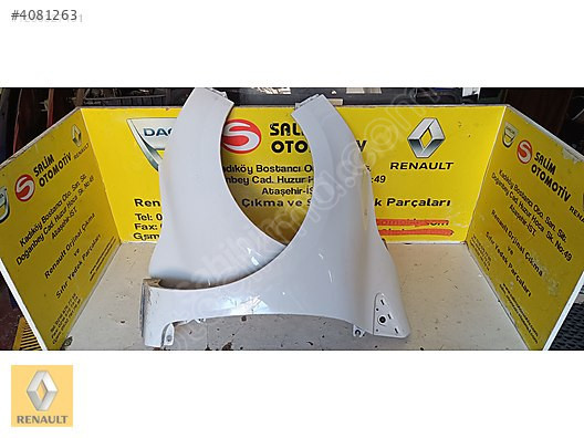 RENAULT CLİO 4 BEYAZ ÇIKMA ORJİNAL SAĞ SOL ÇAMURLUK VE DİGERLERİ