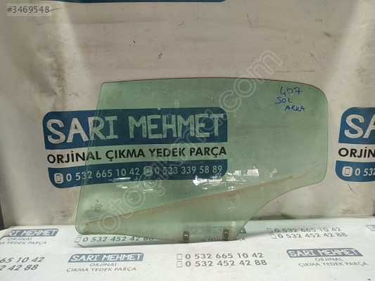 ÇIKMA PEUGEOT 407 SOL ARKA KAPI CAMI