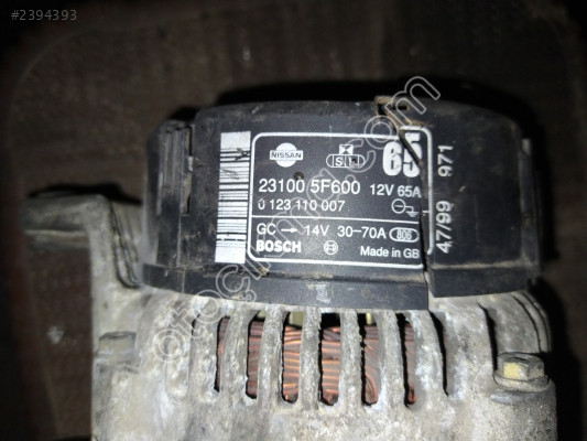 0123110007 Nissan Micra 1.0 1.3 Şarj Dinamosu Çıkma Orijinal