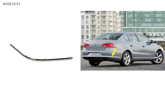 3AE807460 VW PASSAT 11-14 ARKA TAMPON NİKELAJI SAĞ